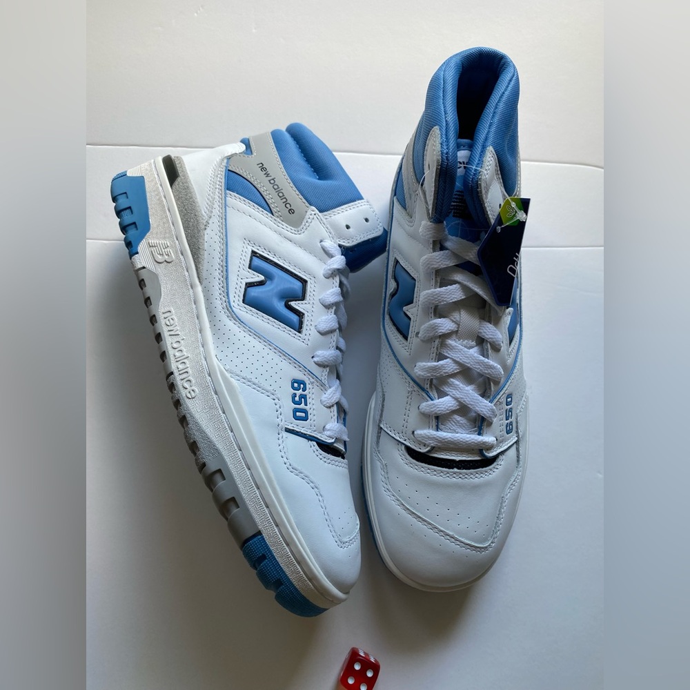 New Balance 650 High white & Baby Blue Men’s sz 10 New No Box!